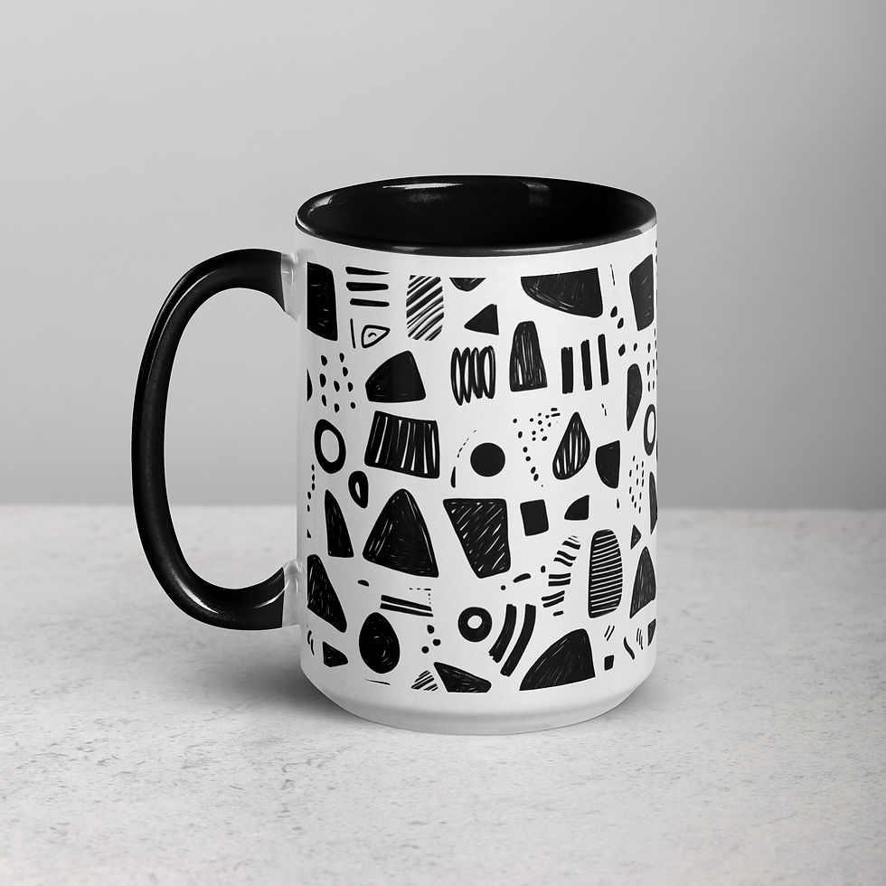 Thumbnail: Doodle Noir - Mug with Color Inside
