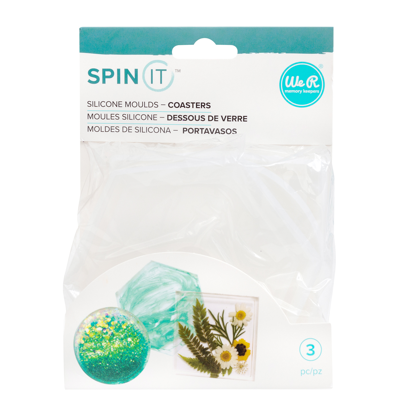 Spin it Silicone Mould- Coasters 3 pc