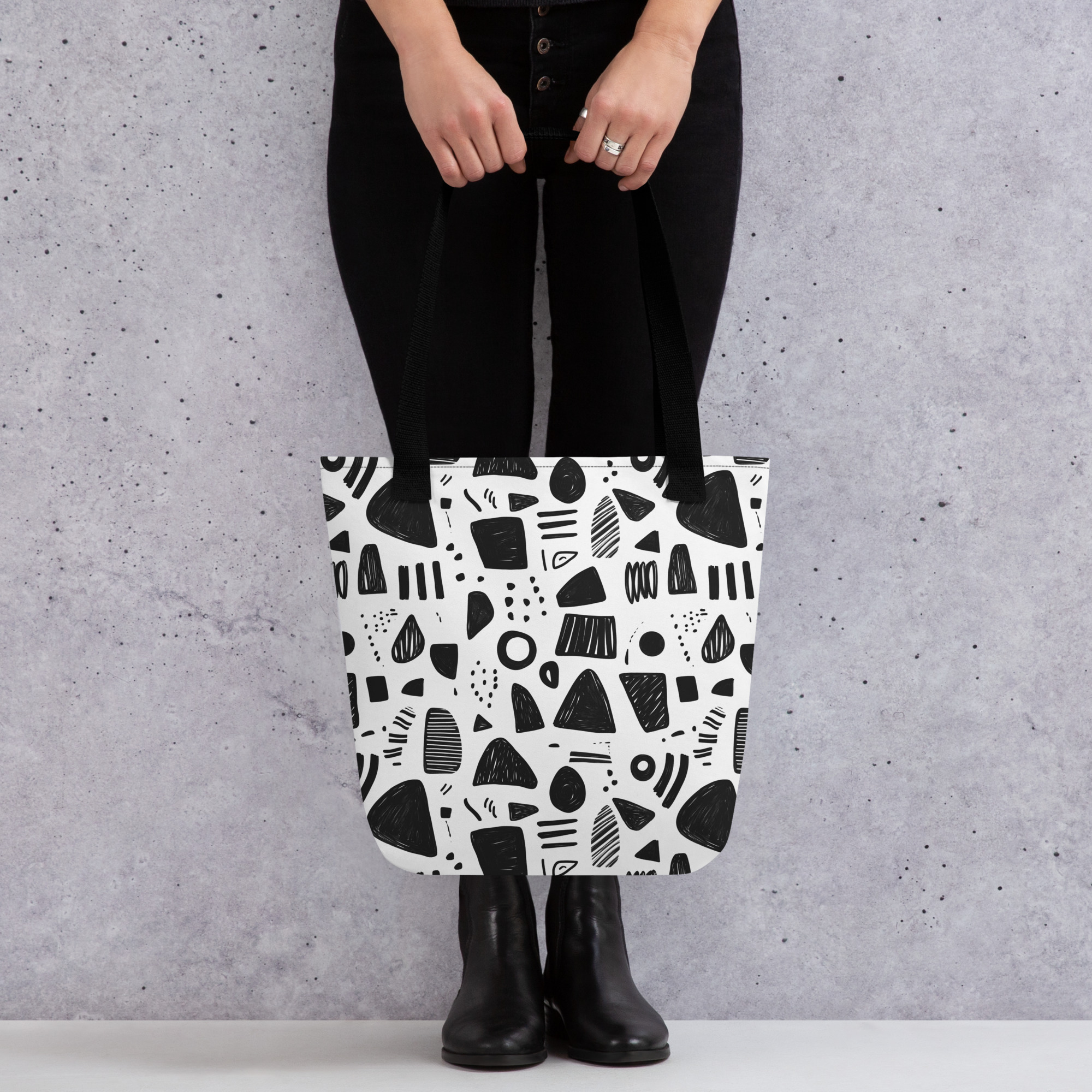 Doodle Noir - Tote bag