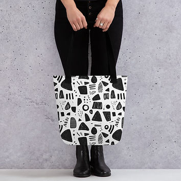 Doodle Noir - Tote bag