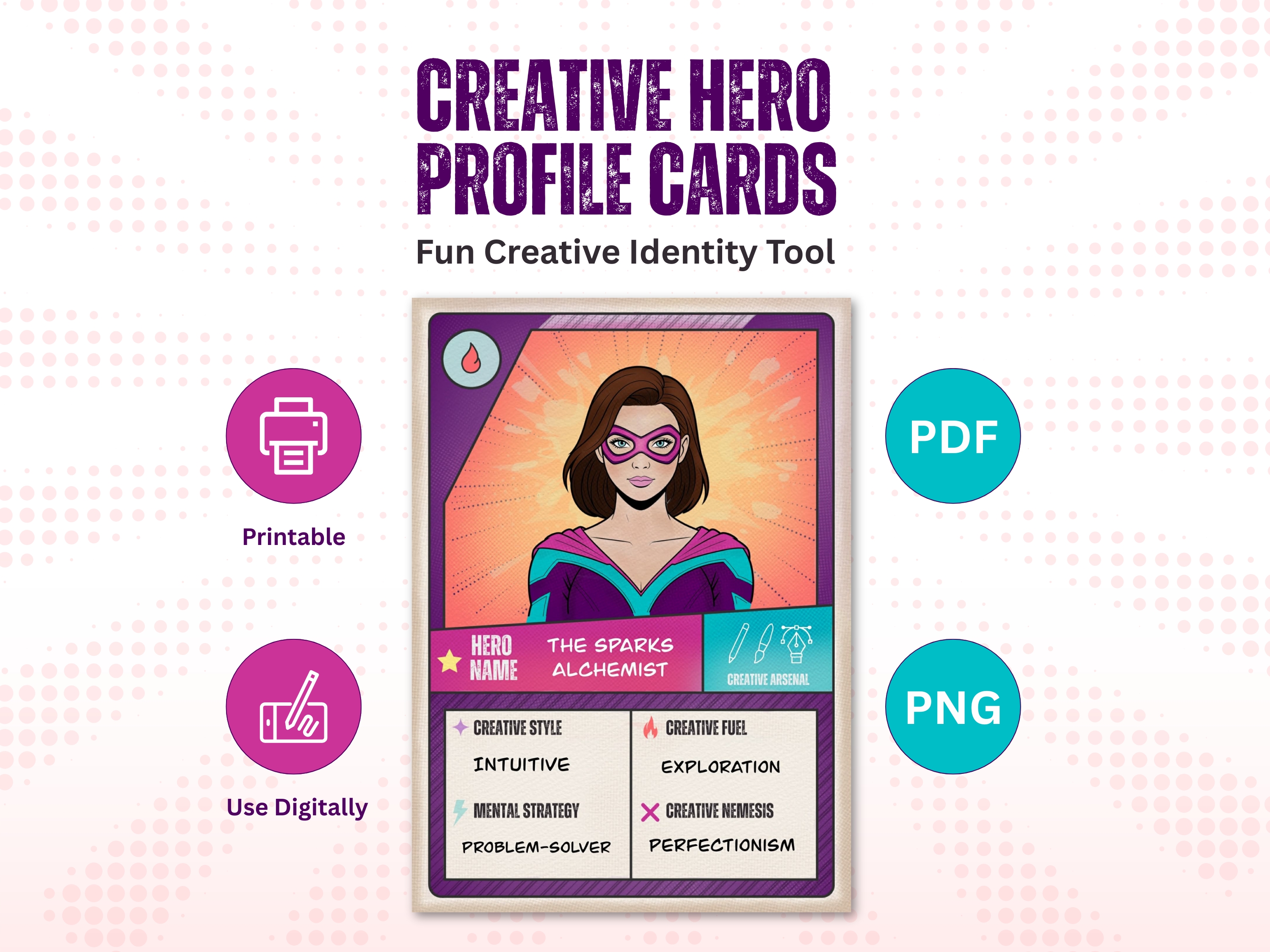 Creative Hero Profile Cards – A Fun Creative Identity Tool (Printable + Digital)