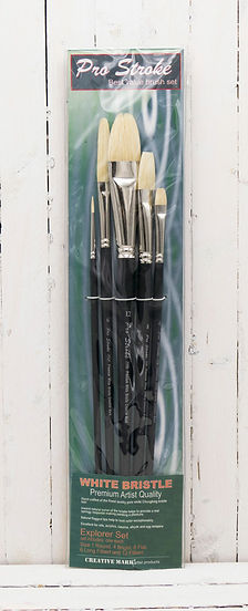 Pro-Stroke premium White Bristle Brush Explorer Set