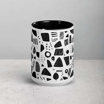 Doodle Noir - Mug with Color Inside