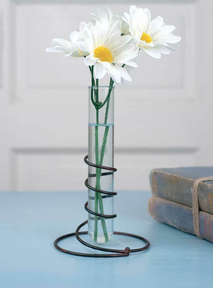 Test Tube Bud Vase- Green/rust