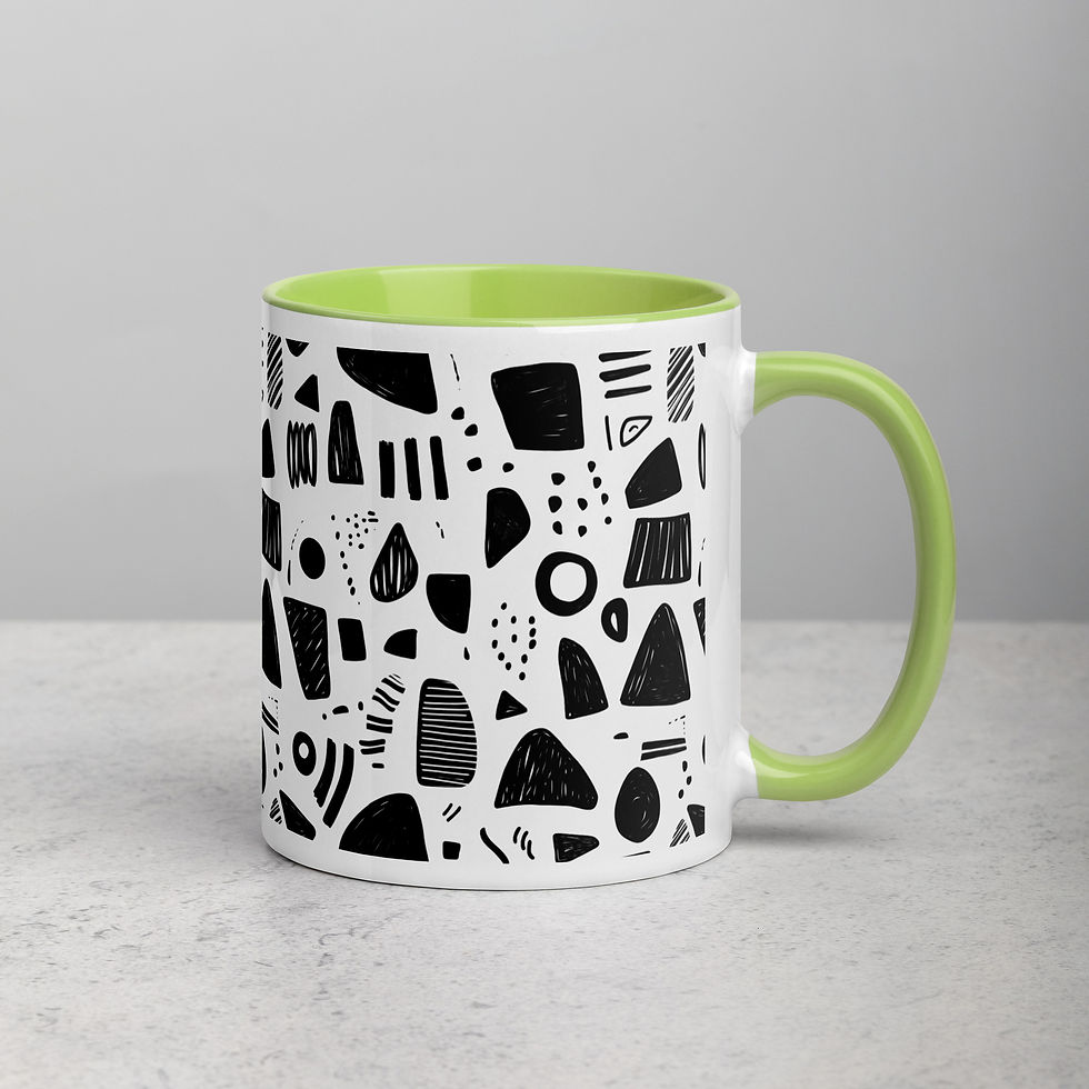 Thumbnail: Doodle Noir - Mug with Color Inside