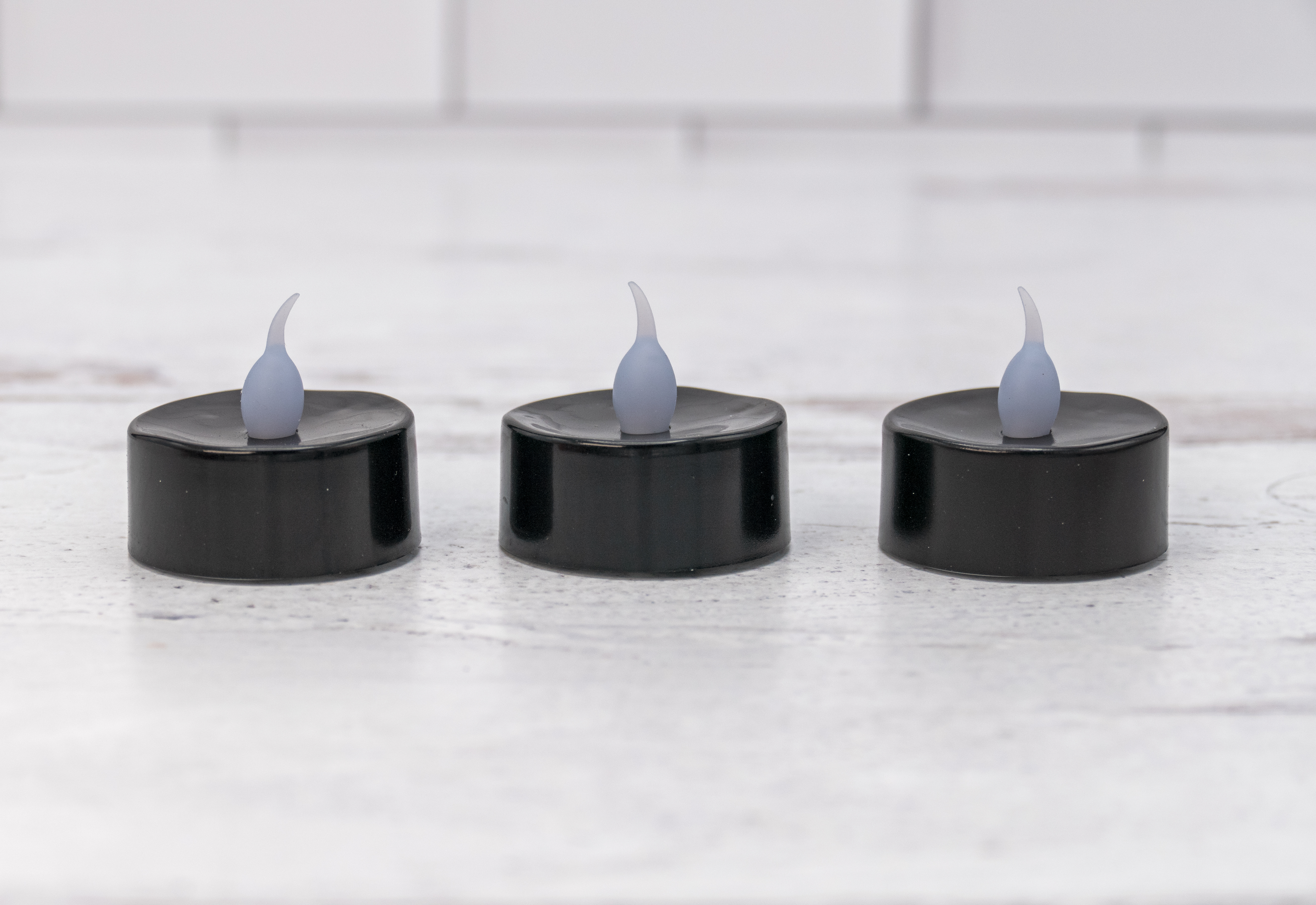 Black Tea Light LED Candles Set of Three