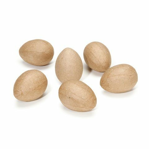 Paper Mache Eggs (6 pack) 2.5 Inch