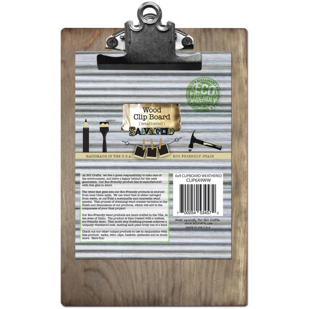 Weathered Wood Clip Board 6 x 9