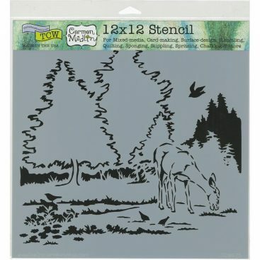Deer in Woods 12 x 12 Stencil