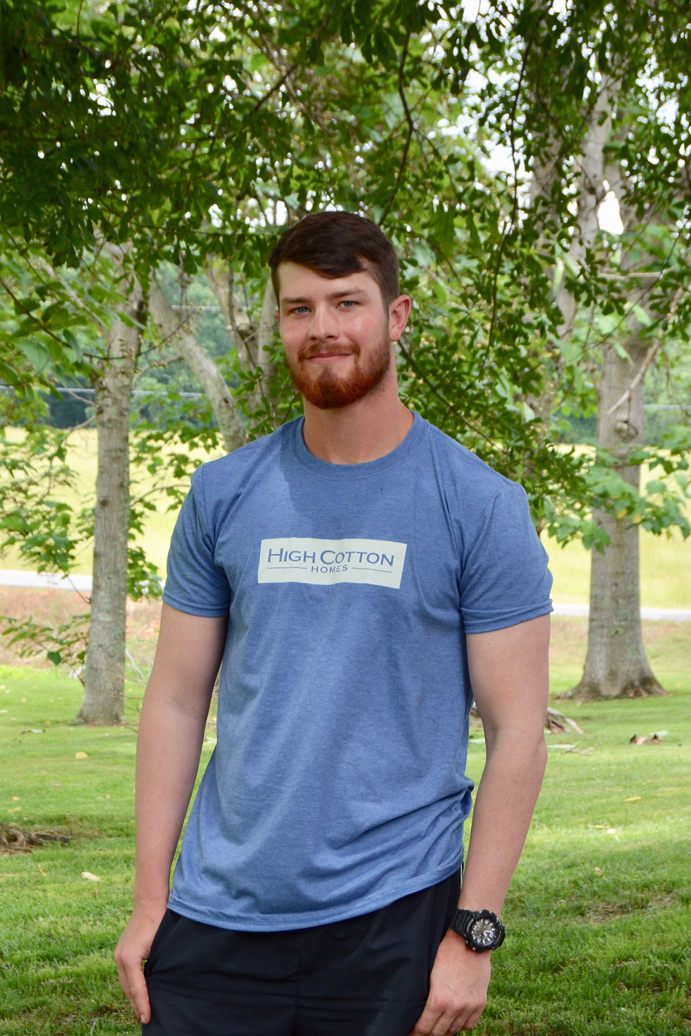 Heather Indigo Crew Neck Label Tee