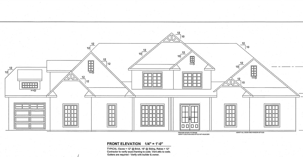Custom blueprints in a St. Florian, AL home. Architect drawn house plans