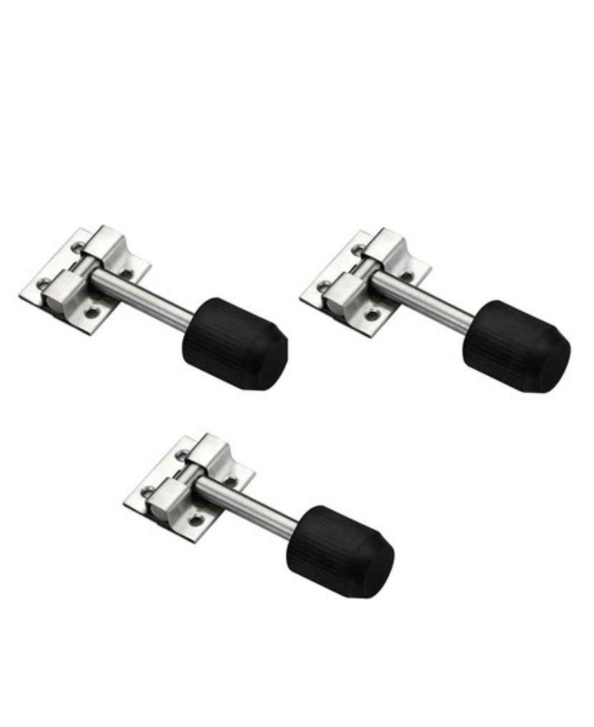 Nixnine 3 inch Stainless Steel Floor Door Stopper with Rubber Tip, SNL_A-513_3PS