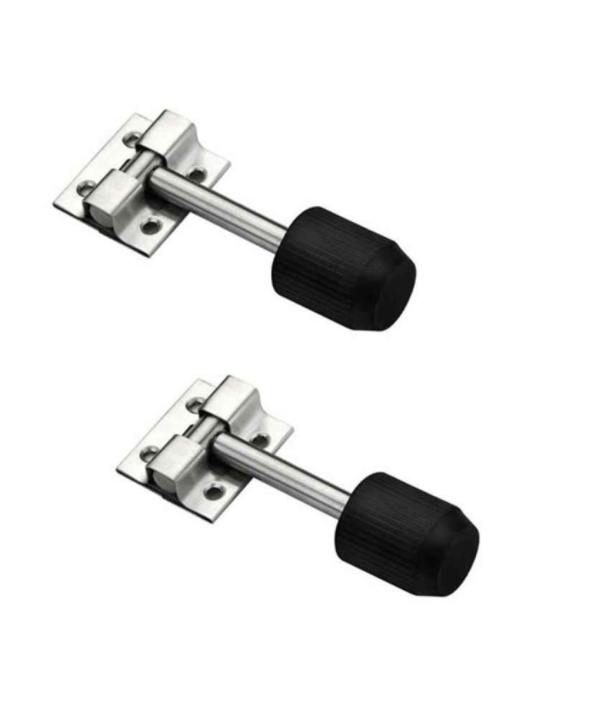 Nixnine 3 inch Stainless Steel Floor Door Stopper with Rubber Tip, SNL_A-513_2PS