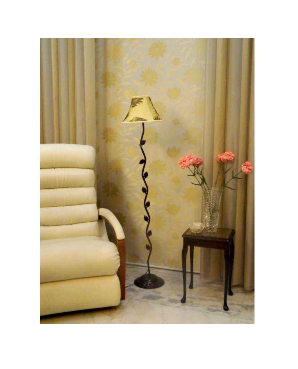 Tucasa Leaf Floor Lamp with Poly Silk Shade, LG-583, Weight: 1100 g