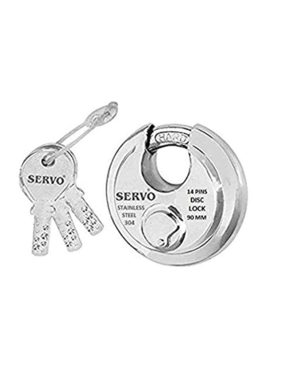 Smart Shophar 90mm Stainless Steel Silver Disc Ultra Keys Shutter Lock, SLK40SL