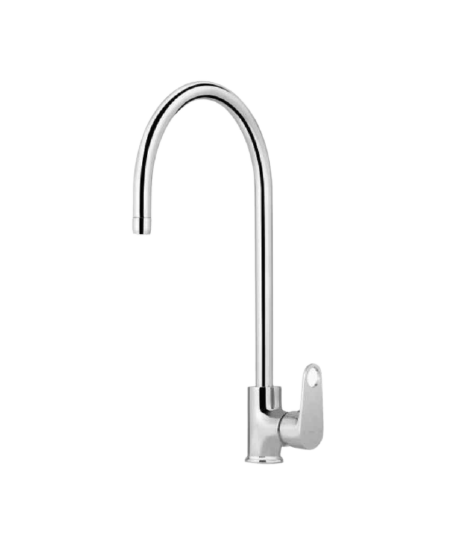 Kerovit Hydrus Plus Silver Chrome Finish Single Lever Deck Mounted Sink Mixer