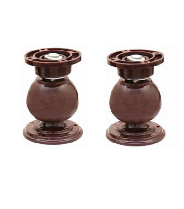 Nixnine Plastic Brown Magnetic Door Stopper, NO-7_BRN_2PS_A (Pack of 2)