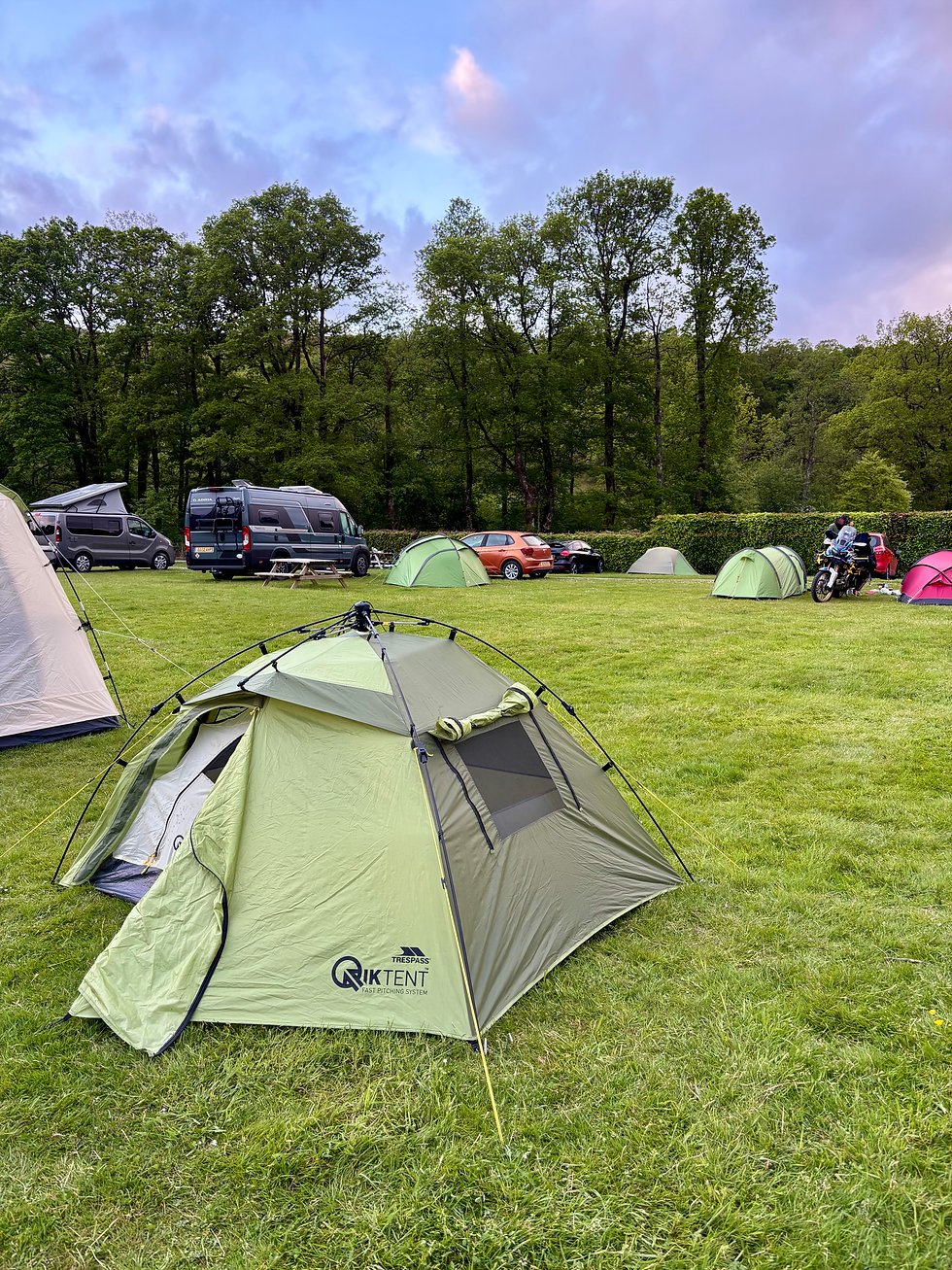 Camping at Bunroy Park the night before