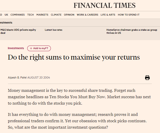 Alpesh Patel Financial Times Column