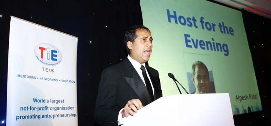 Alpesh Patel speaking at entrepreneurship event