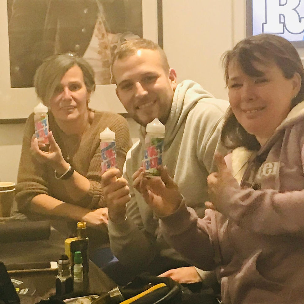 Customers at Mr Monkeys Vape Shop, located in Ruislip