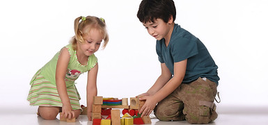 Kids Stacking Blocks