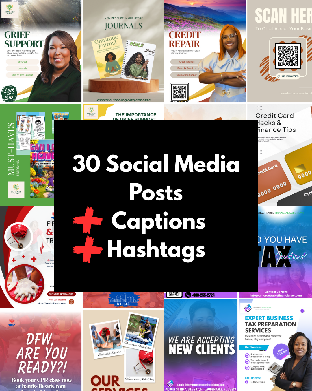 30 for $60 Content Posts + Captions + Hashtags