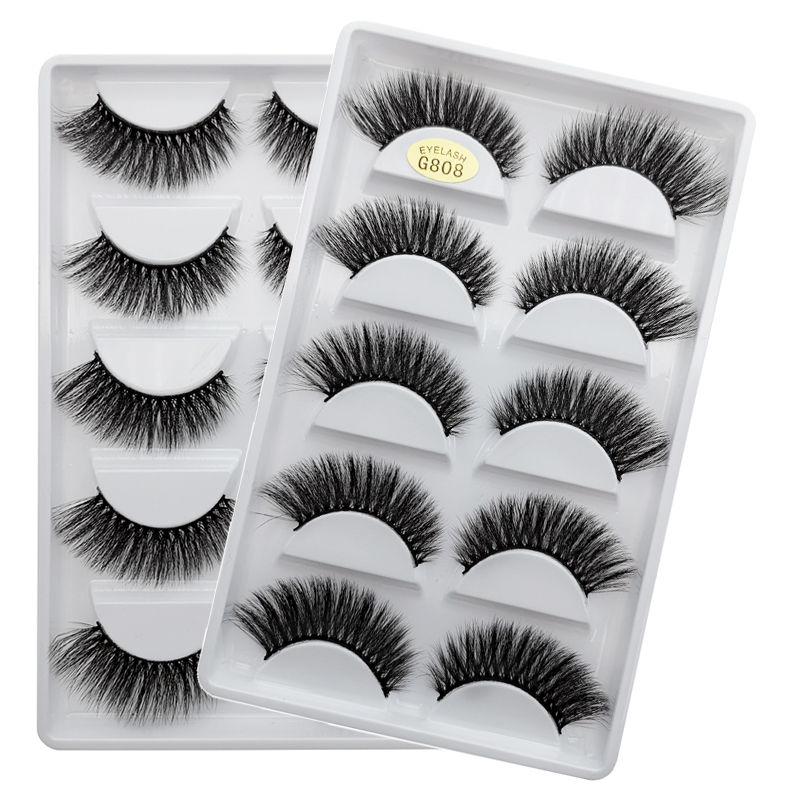 Thumbnail: MEISHENJIE 5 pairs eyelashes 3d mink lashes natural long 1 box mink eyelashes 1c
