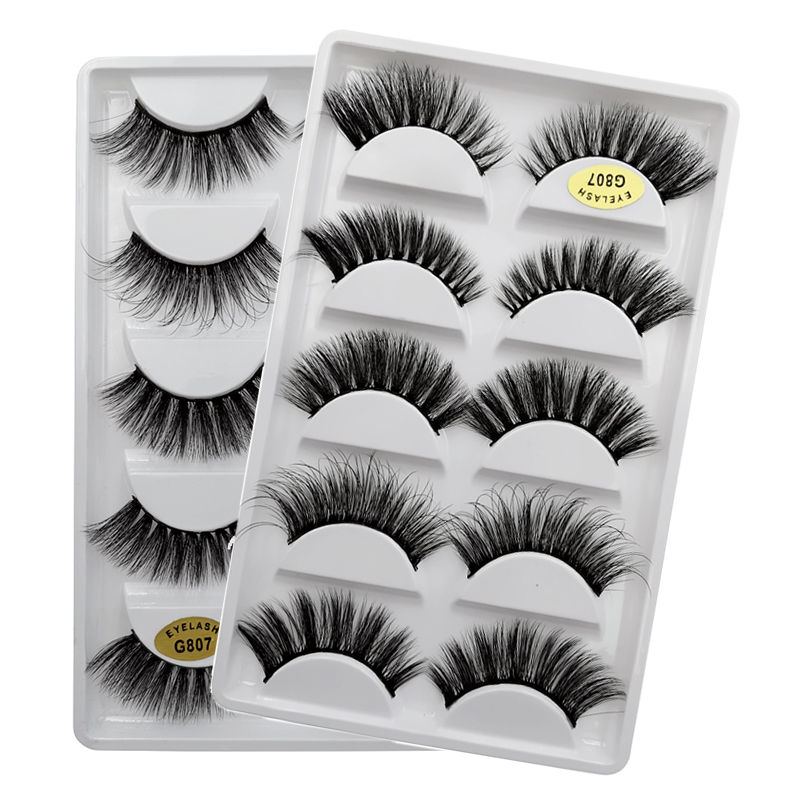 Thumbnail: MEISHENJIE 5 pairs eyelashes 3d mink lashes natural long 1 box mink eyelashes 1c