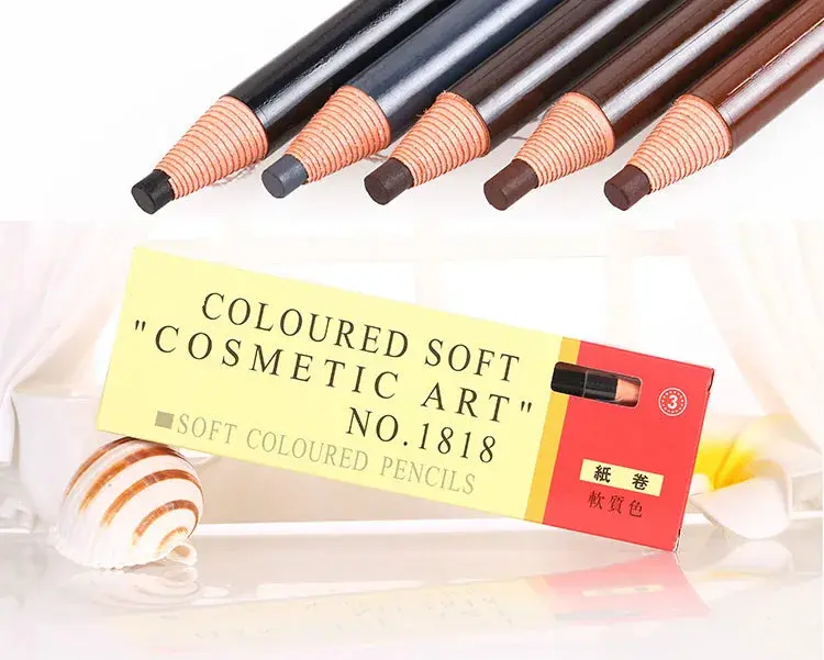 Thumbnail: 12pc Eyebrow Pencil Colored Soft Cosmetic Art Permanent Makeup Waterproof Tattoo