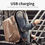 Thumbnail: Men's Stylish Leather Laptop Backpack w/ USB