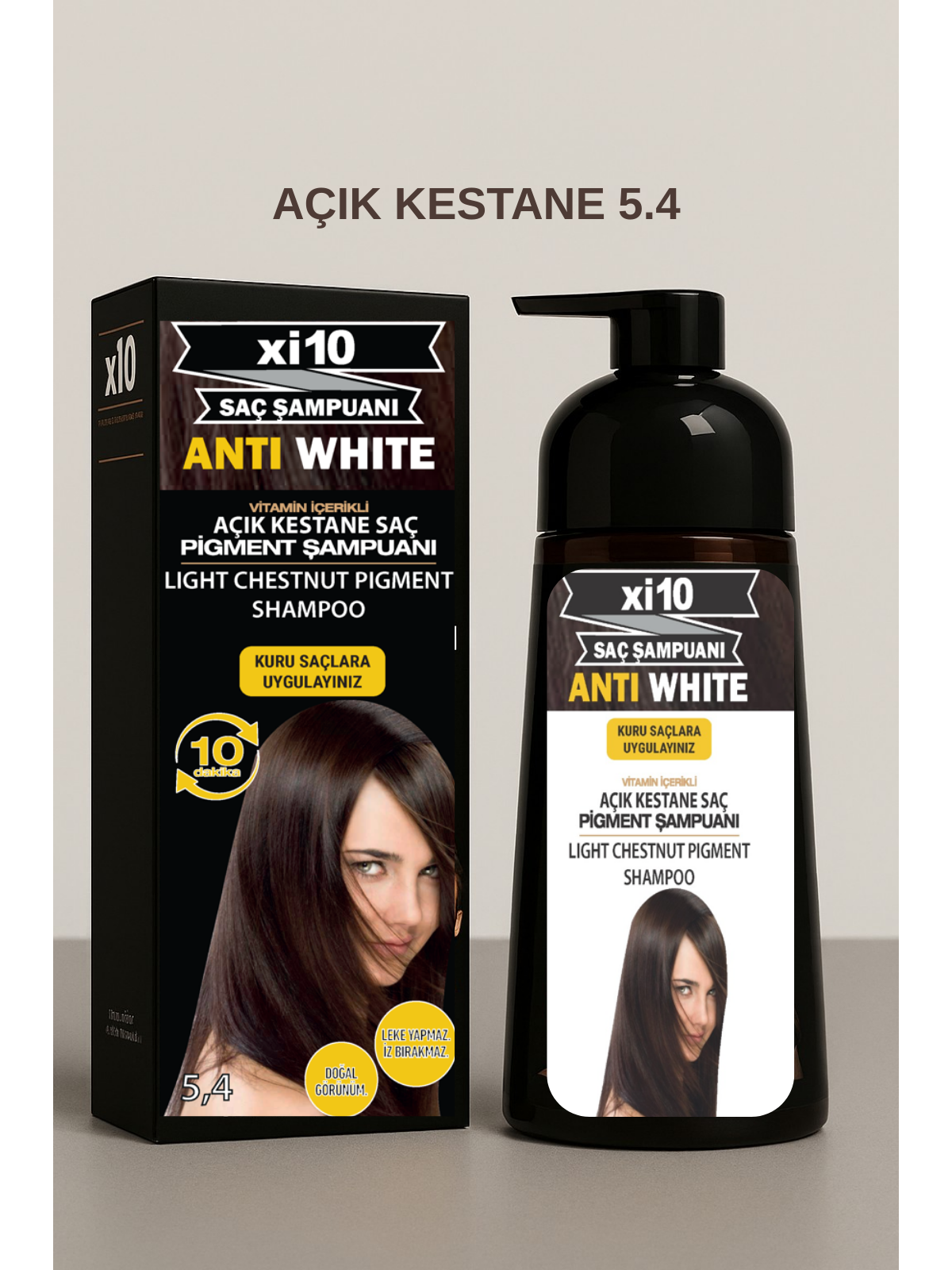 xi10 Açık Kestane 5.4 Saç Beyazlık Kapatıcı Şampuan 300 ml. (Beyazlar İçin)