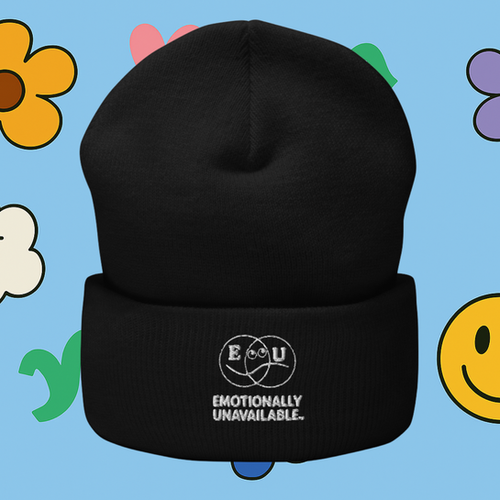 Emotionally Unavailable ニット帽 Emotionally Unavailable™ Cuffed Beanie –Soft Knit Hat with