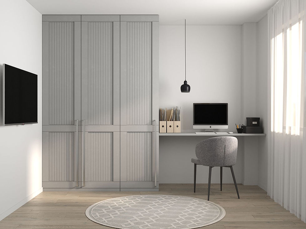 חדר שינה עם פינת עבודה