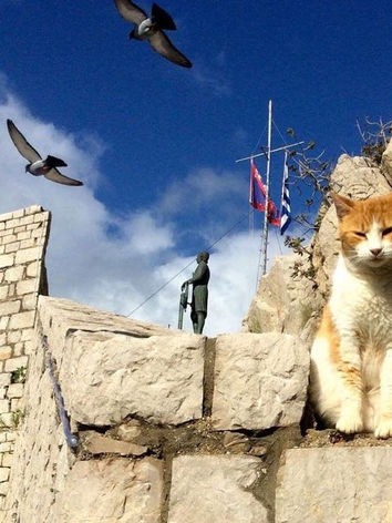 Miaoulia Statue on Hydra Island Greece