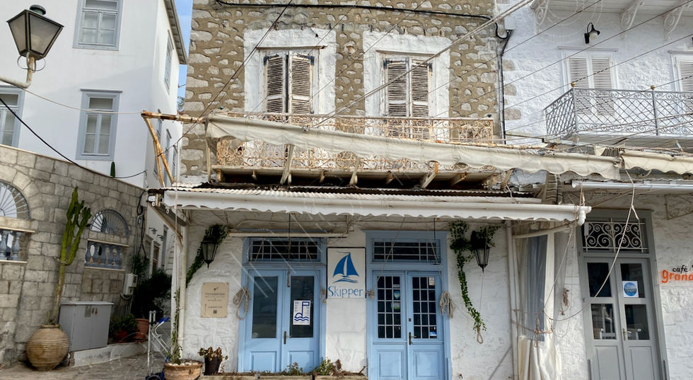 front aspect of this outstanding Harborside Commercial/Residential property on Hydra. Not to be missed investment project.