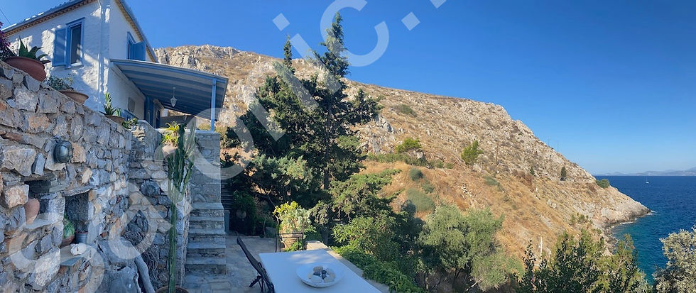 sea front, 3 bedroom house for sale on hydra island greece
