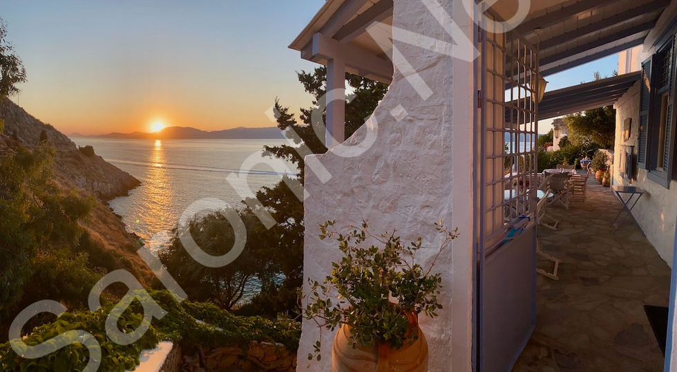 sea front, 3 bedroom house for sale on hydra island greece