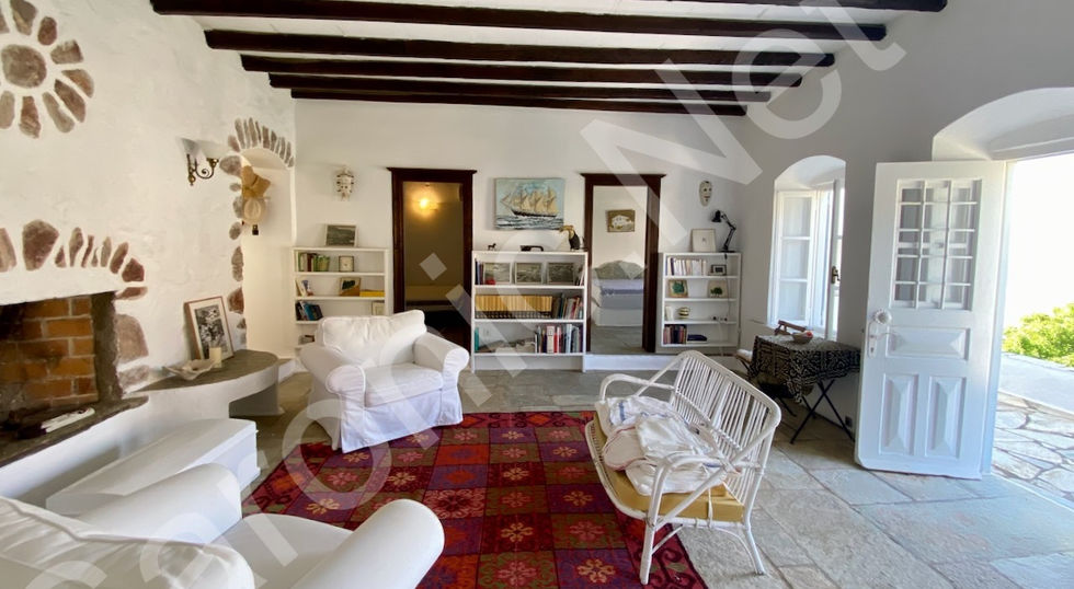 well maintained, stone built, 3 bedroom hydra house for sale with a stunning view of hydra town and harbour