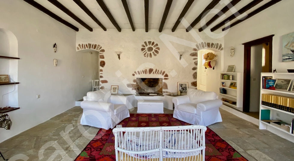 well maintained, stone built, 3 bedroom hydra house for sale with a stunning view of hydra town and harbour