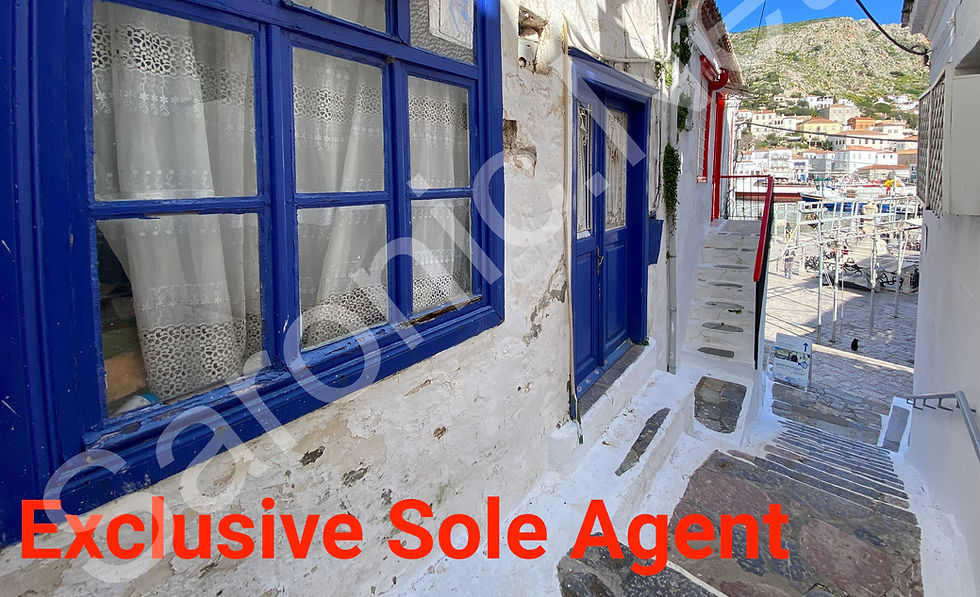 Street level storage space or studio apartment for sale hydra island greece