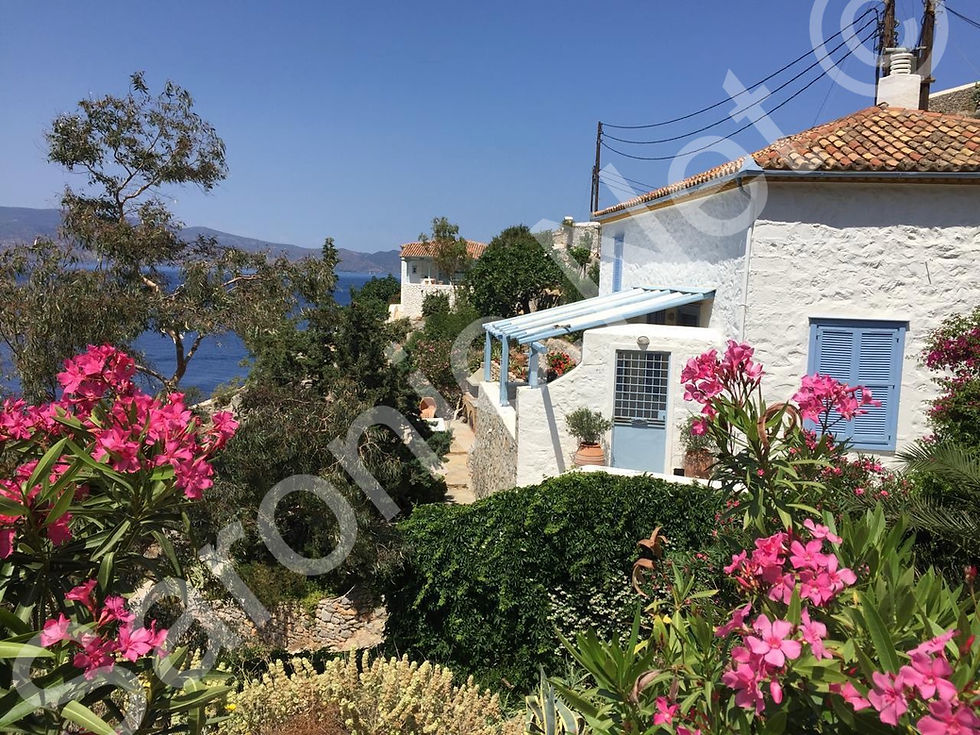 sea front, 3 bedroom house for sale on hydra island greece