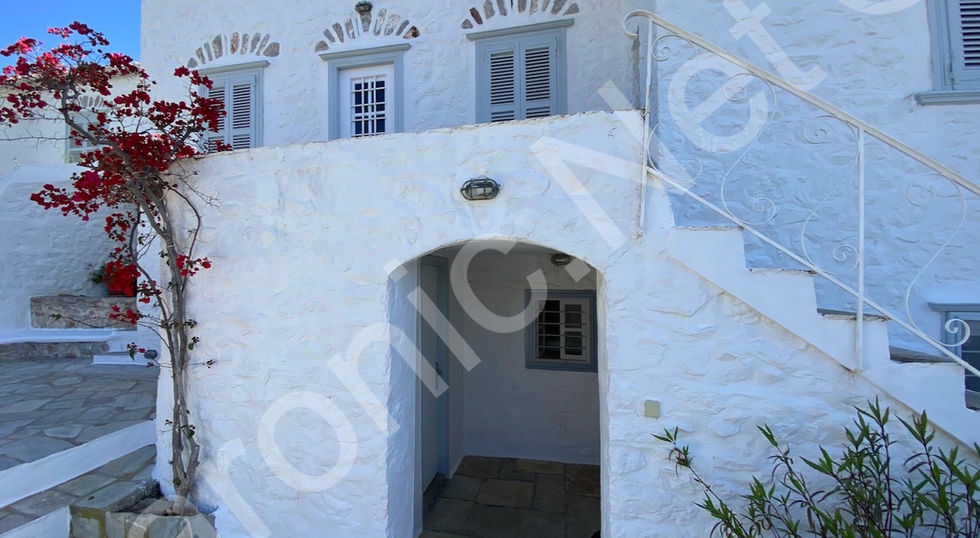 well maintained, stone built, 3 bedroom hydra house for sale with a stunning view of hydra town and harbour