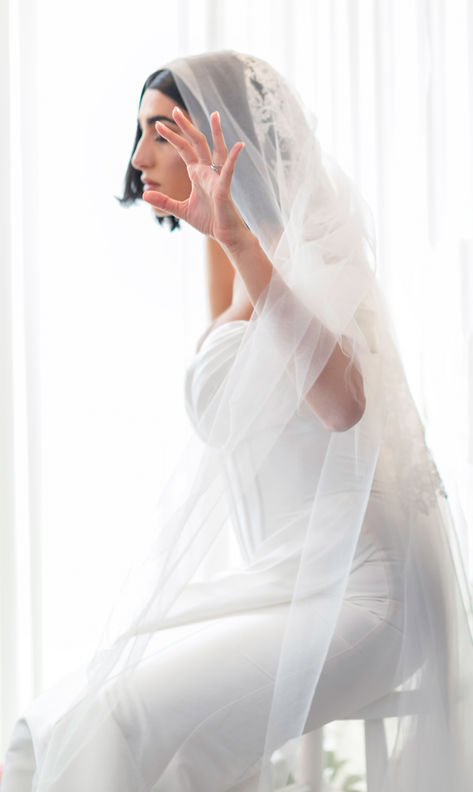 Elegant Hudson Valley wedding portraits at studio