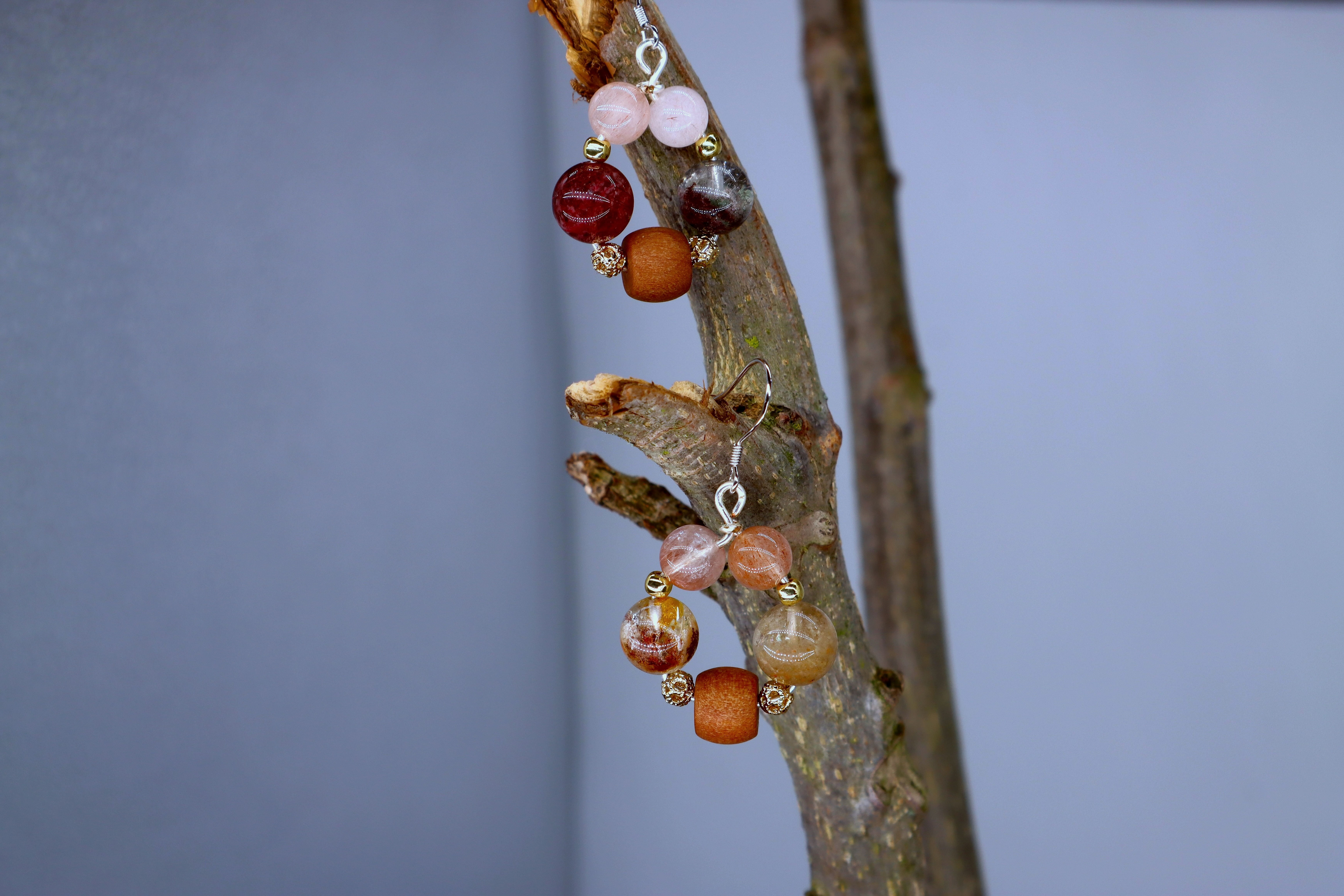 Genuine Phantom Quartz Earring