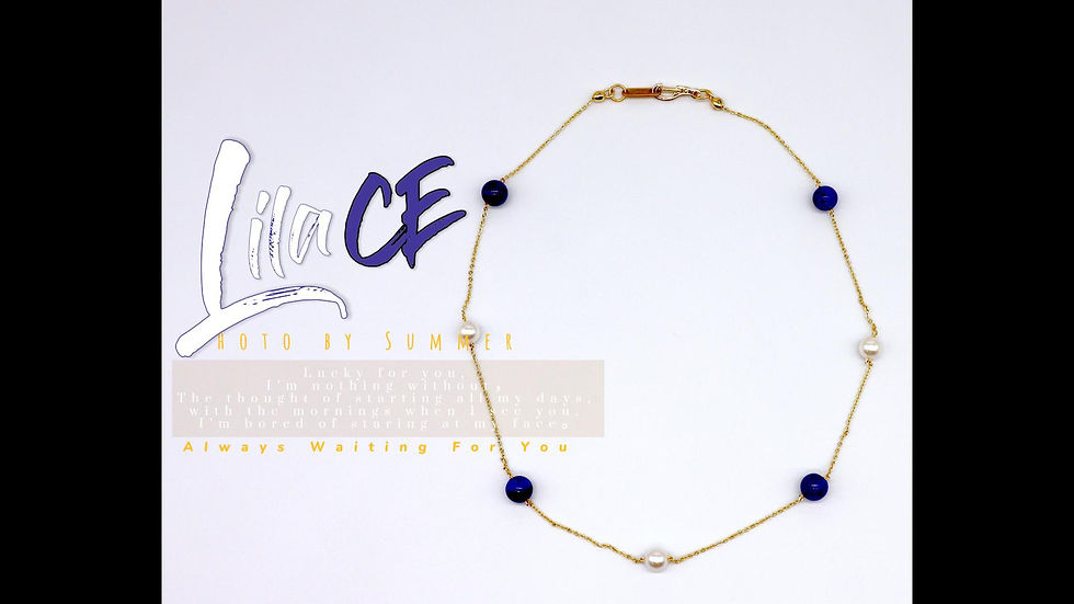 Thumbnail: Lapis lazuli and pearls Chain Necklace