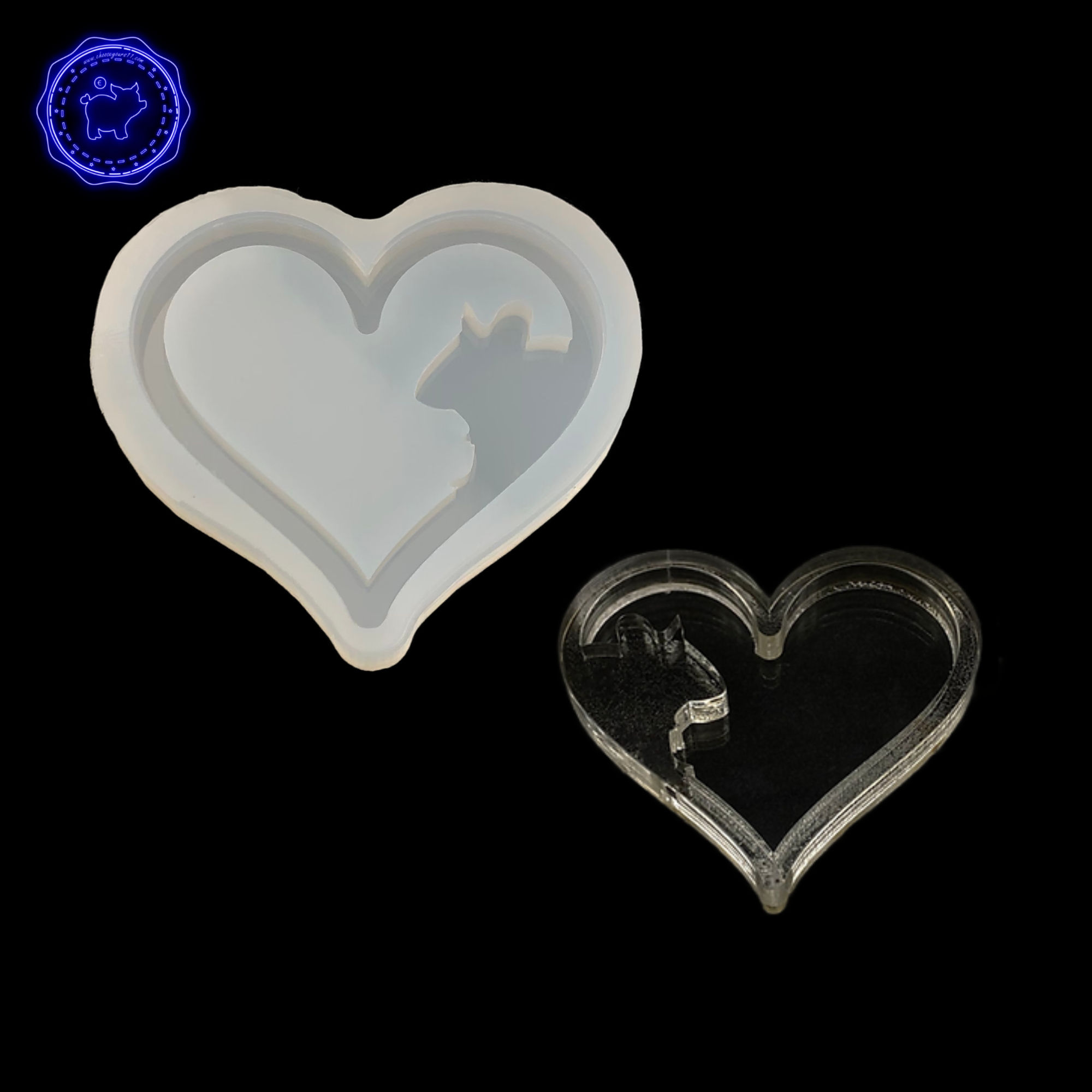 Mouse heart shaker silicone mold