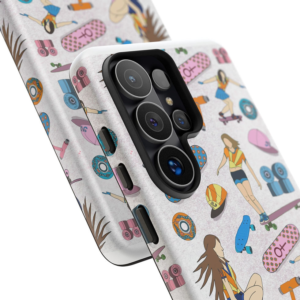 Thumbnail: Skater Girl Phone Case — Cute Pastel Skateboard Pattern