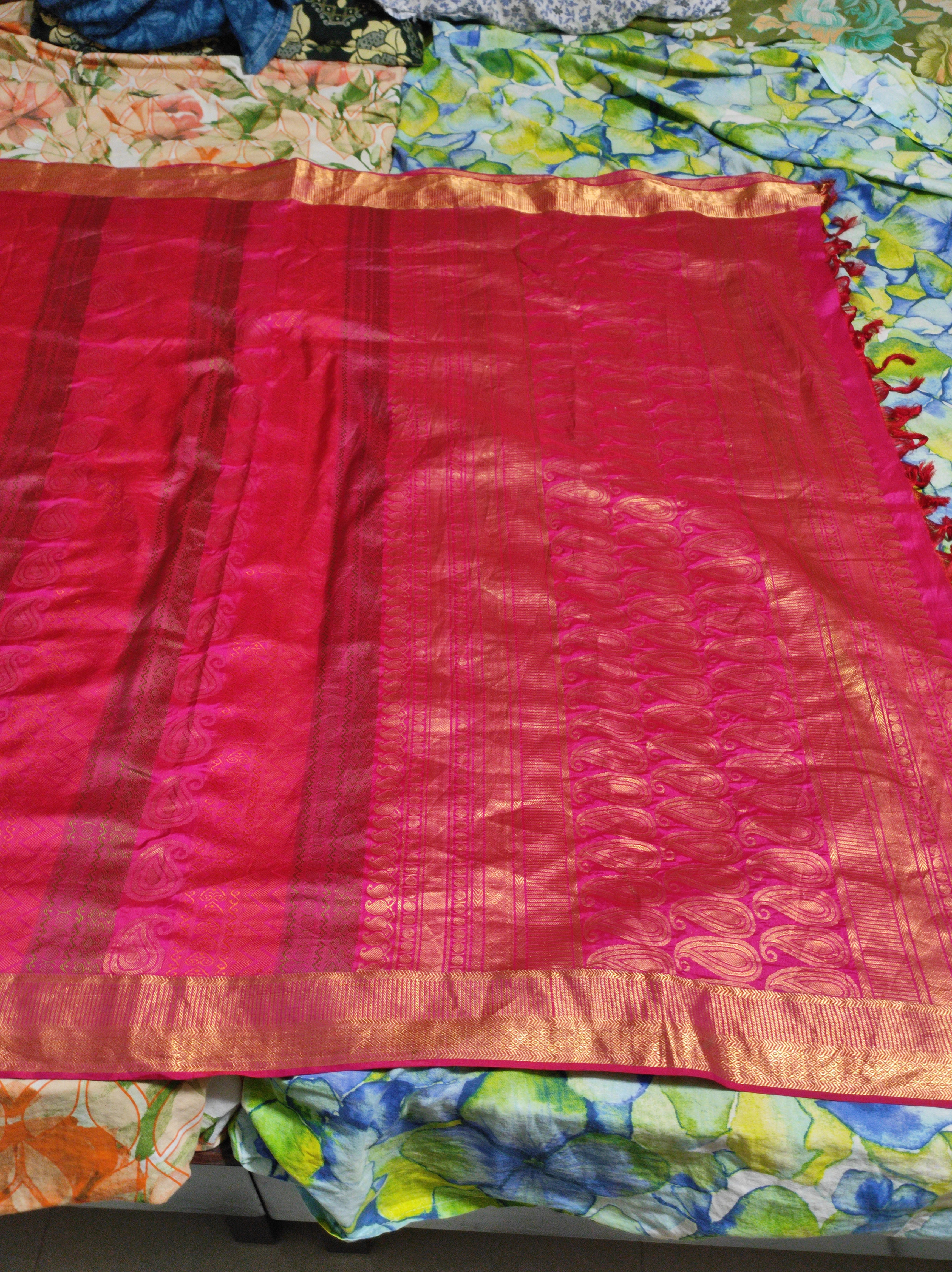 Pink kanchipuram silk saree 