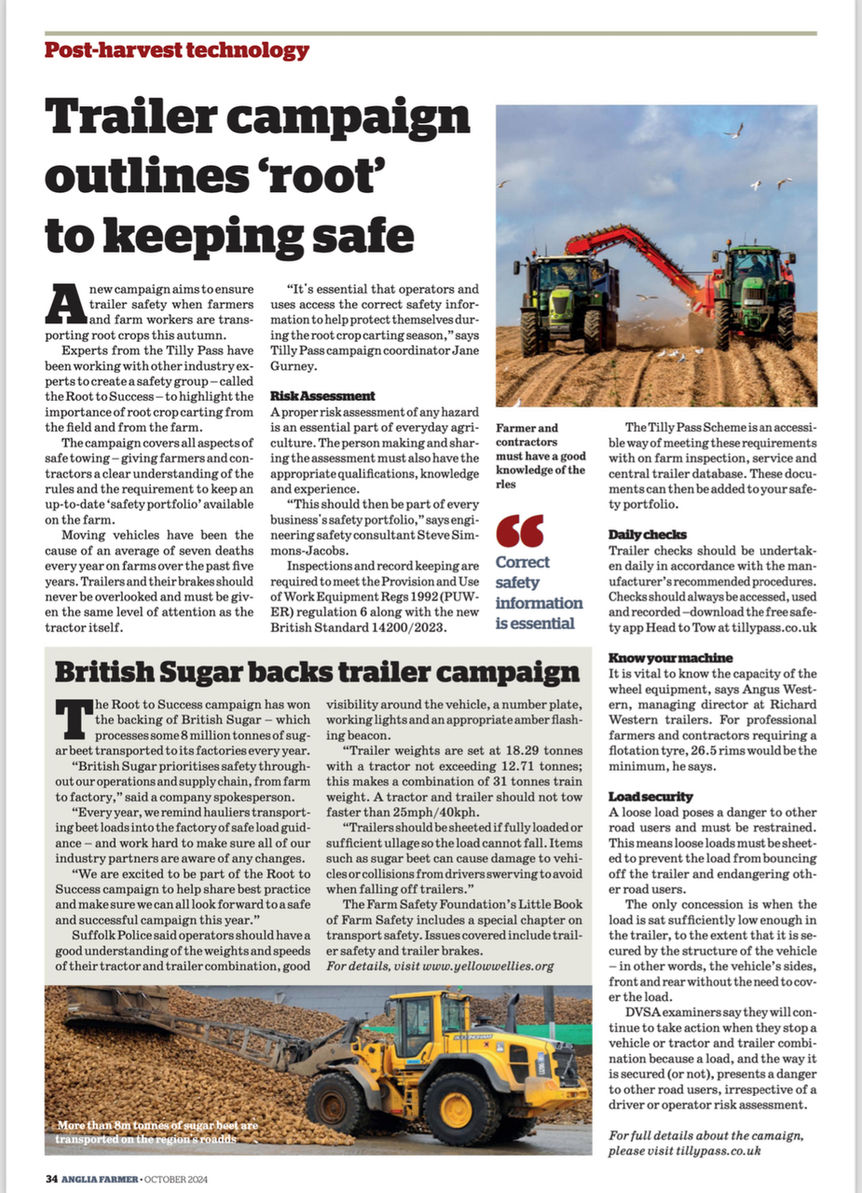 Improving Agri Road Safety: Tips and Insights from Anglia Farmer Magazine